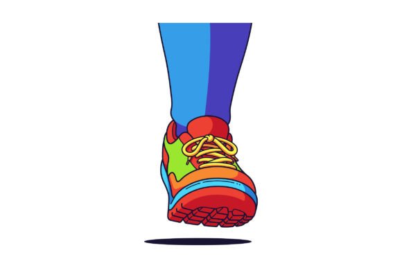 Colorful Athletic Sneaker with Blue and Purple Energy