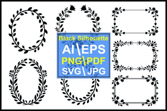 Elegant Black Floral Wreaths and Frames for Designers