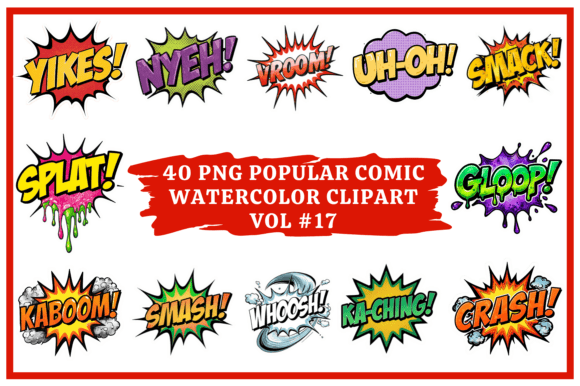 Energize Your Projects with Comic Watercolor Clipart