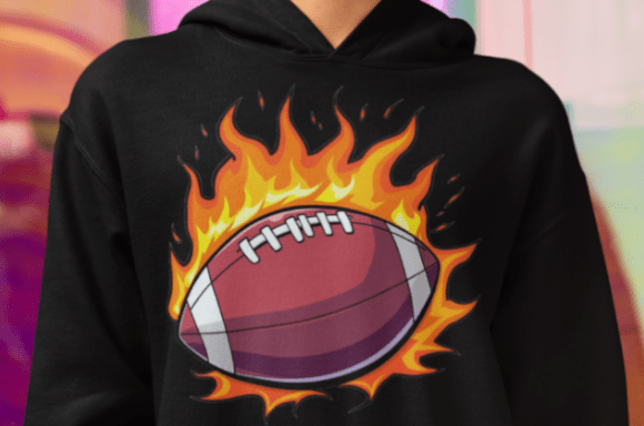 Ignite Your Designs with Flaming Football Illustrations