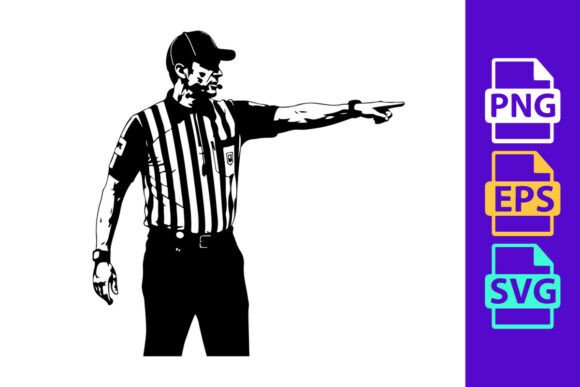 Referee Poi: A Bold Football Silhouette Clipart