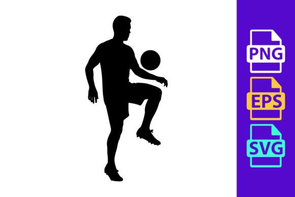 Silhouette of a Man Kicking a Soccer Bal: Dynamic Vector Energy