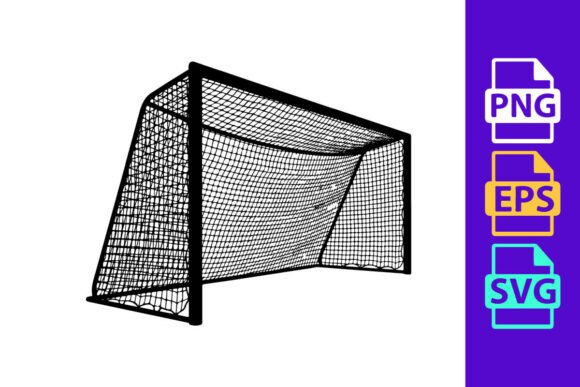 Soccer Goal Net with Black Frame: A Dynamic Design Asset